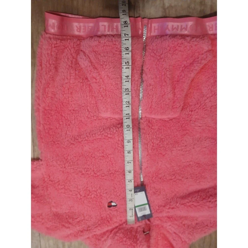 Tommy Hilfiger Girls Pink Sherpa Jacket Hot Pink Full Zip Size Large 12/14